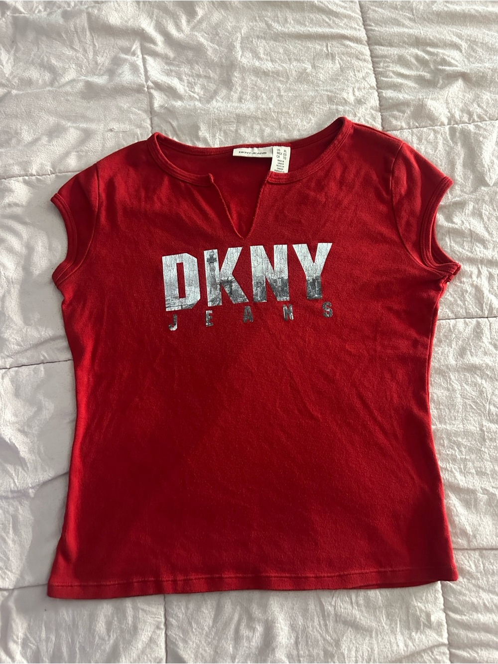 Vintage DNKY Jeans Red Babytee